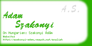 adam szakonyi business card